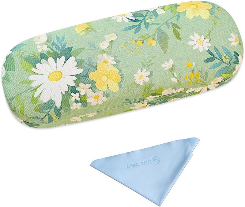 PERFECTSIGHT Store Hard Shell Eyeglasses Case, PU Leather Protective Glasses Case, Cute Eyeglass Case for Women Men Girls - Image 1